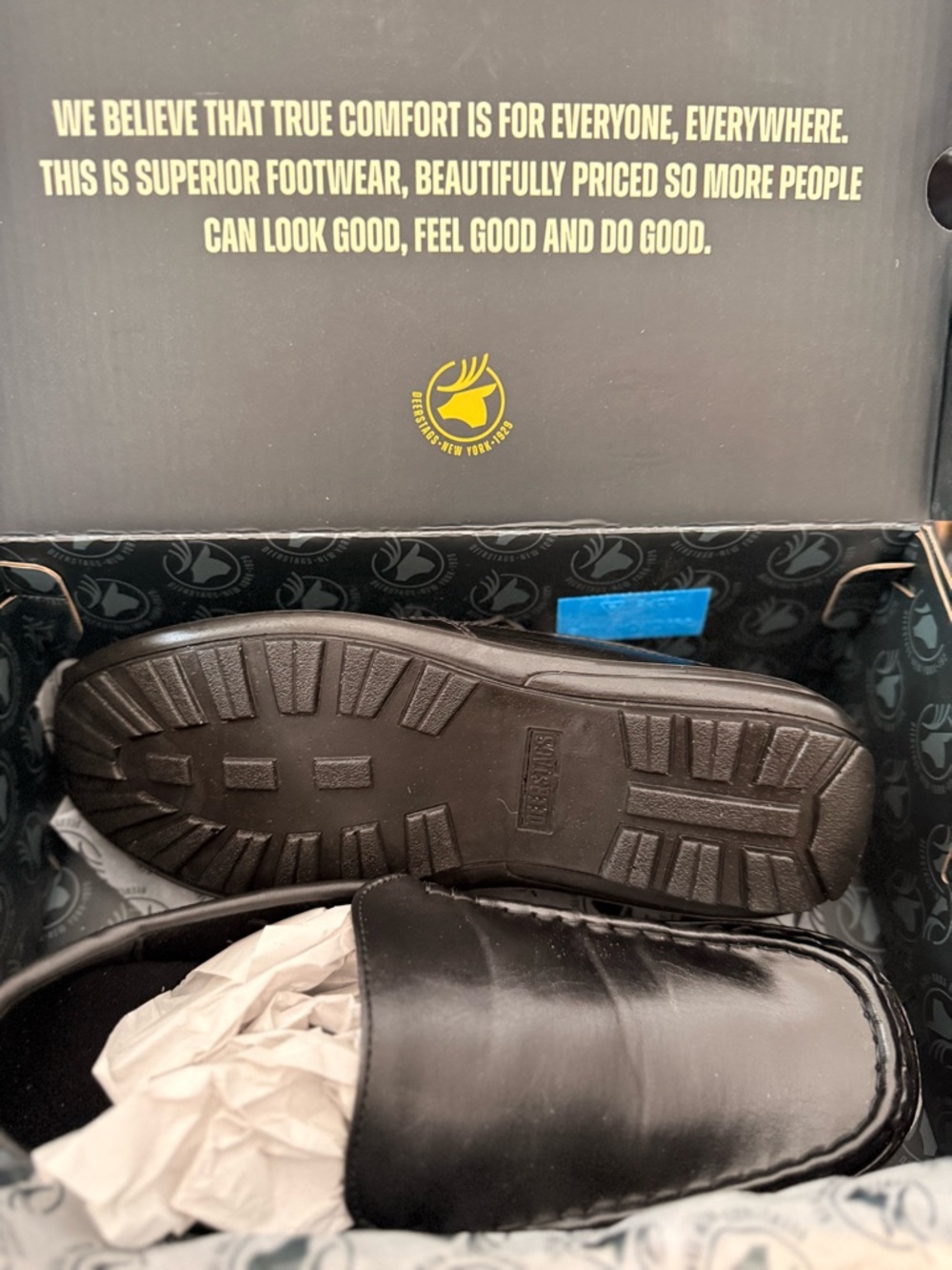 Deer Stags Black Kids Moccasin Slip-On Shoes